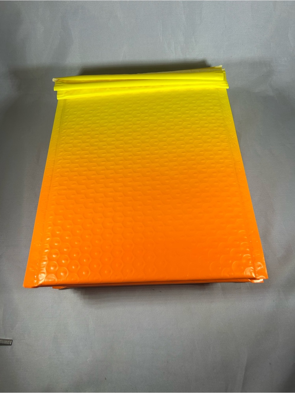 10 Neon Yellow to Orange Ombre Padded Mailers - Vibrant Shipping Envelopes